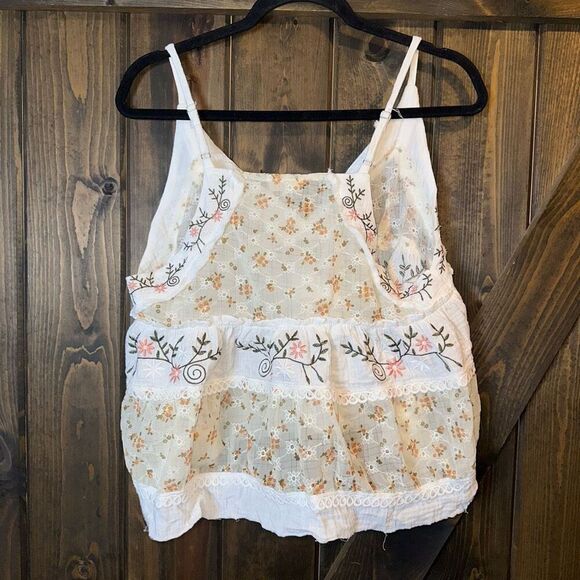 Pol Floral Embroidered Babydoll Tank Top - Picture 3 of 7